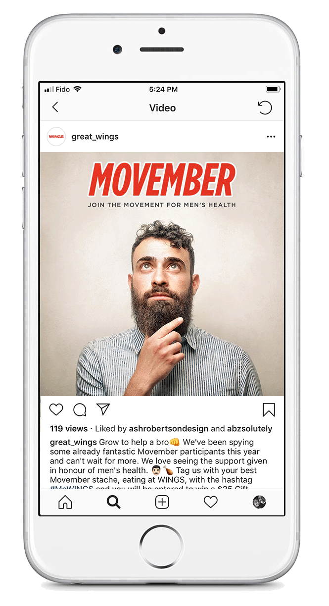 Movember – WINGS Instagram