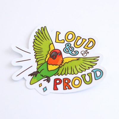 Loud & Proud (Gay) Sticker | Side Angle | Ash Robertson Design