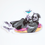 Grim Reaper on a Pool Floaty Sticker (Large)