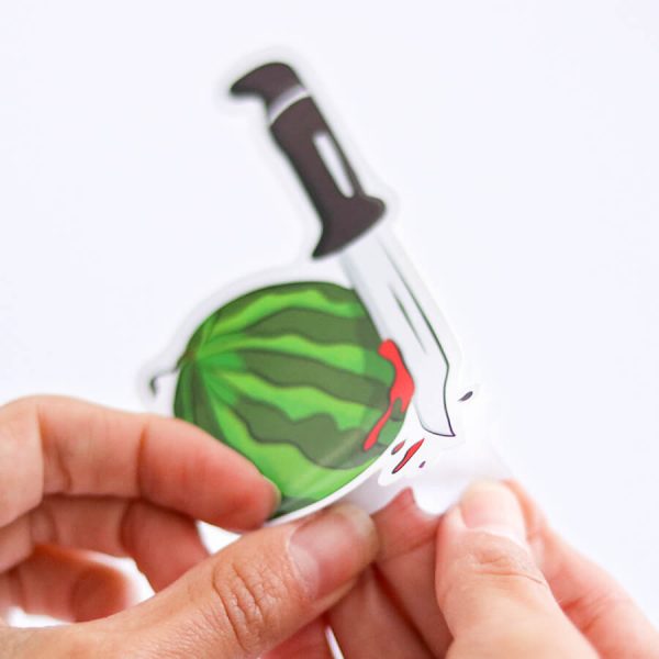 Watermelon Slasher Sticker | Peeling off Backing | Ash Robertson Design | Sinful Summer