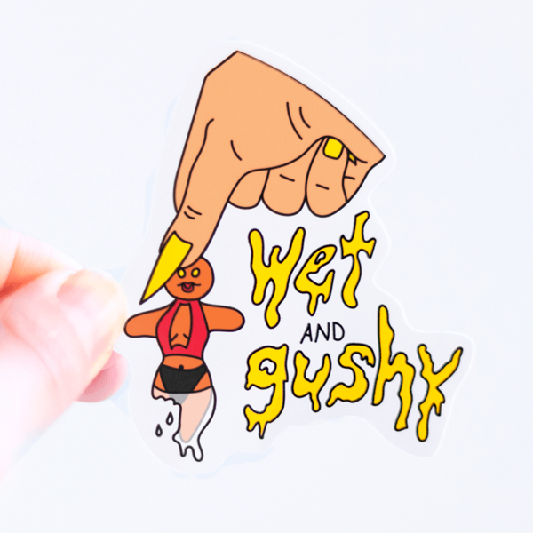 Wet and Gushy Sticker - Holding with Fingers- Ash Robertson Design