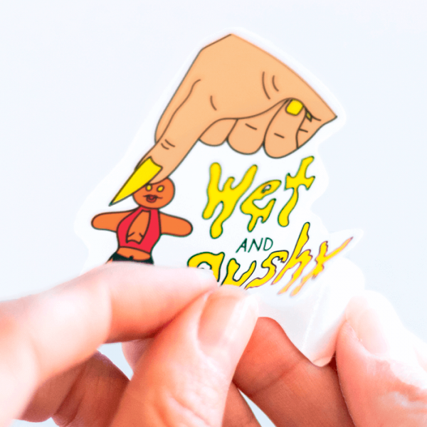 Wet and Gushy Sticker - Peeling Off Backing - Ash Robertson Design
