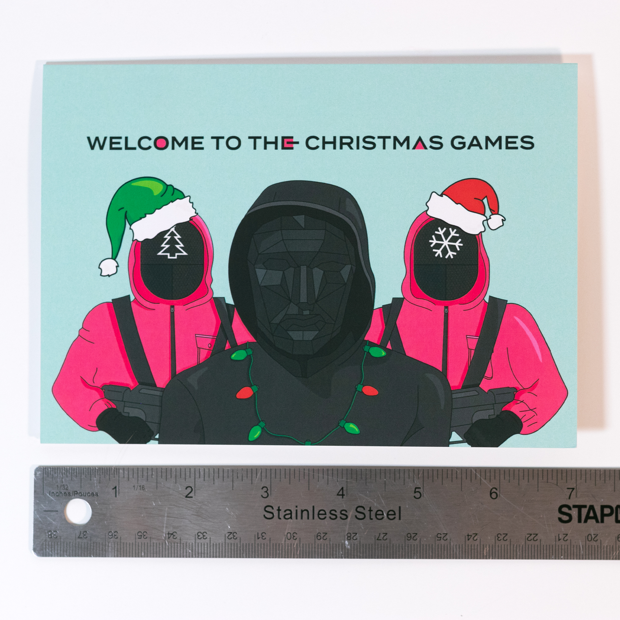 Welcome to the Christmas Games (Greeting Card) | Squid Game Parody | Ash Robertson Design | Measuring Width (7")