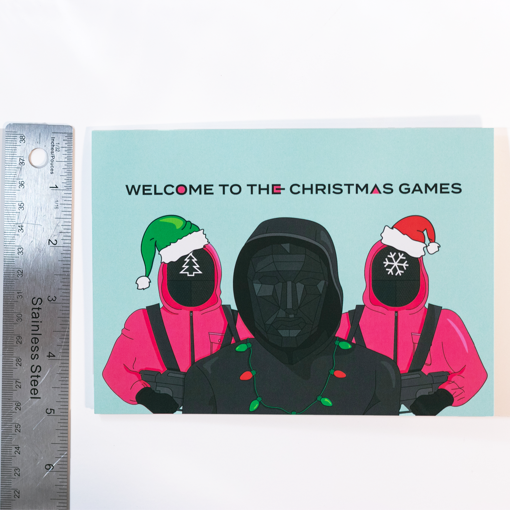 Welcome to the Christmas Games (Greeting Card) | Squid Game Parody | Ash Robertson Design | Measuring Length (5")